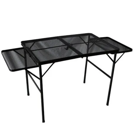 

Outdoor Aluminum Alloy Mesh Folding Table Double-decker Camping Portable Barbecue Table Travel Table