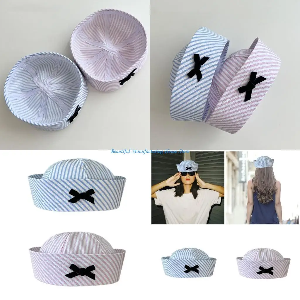 E56A Bowtie Hat Teens Girl JK Uniform Hat Cosplay Costume Headwear