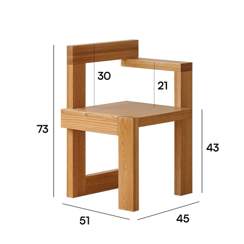 Chambre à coucher salle à manger décor luxe en bois massif créatif salon chaises bloc de construction modélisation chaises simples esthétique moderne