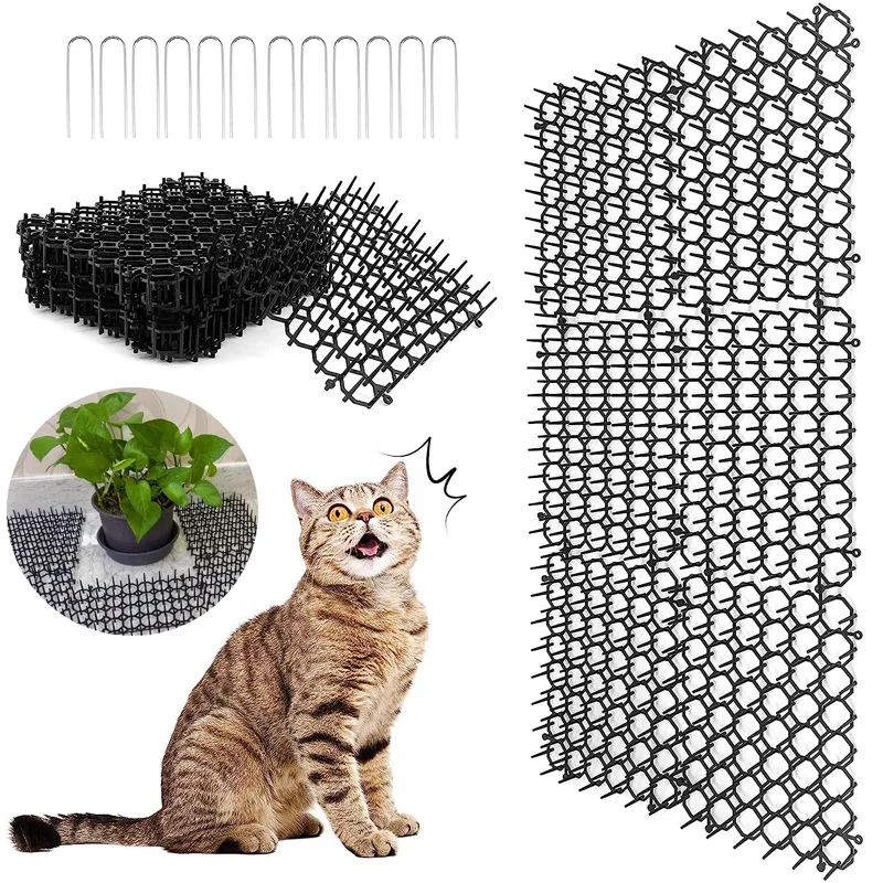 Gardening Cat Scat Mat Repellent Mat Anti-Cat With Prickle Strips Spikes Straps Prevent Cats&dogs From Digging Garden Supplies