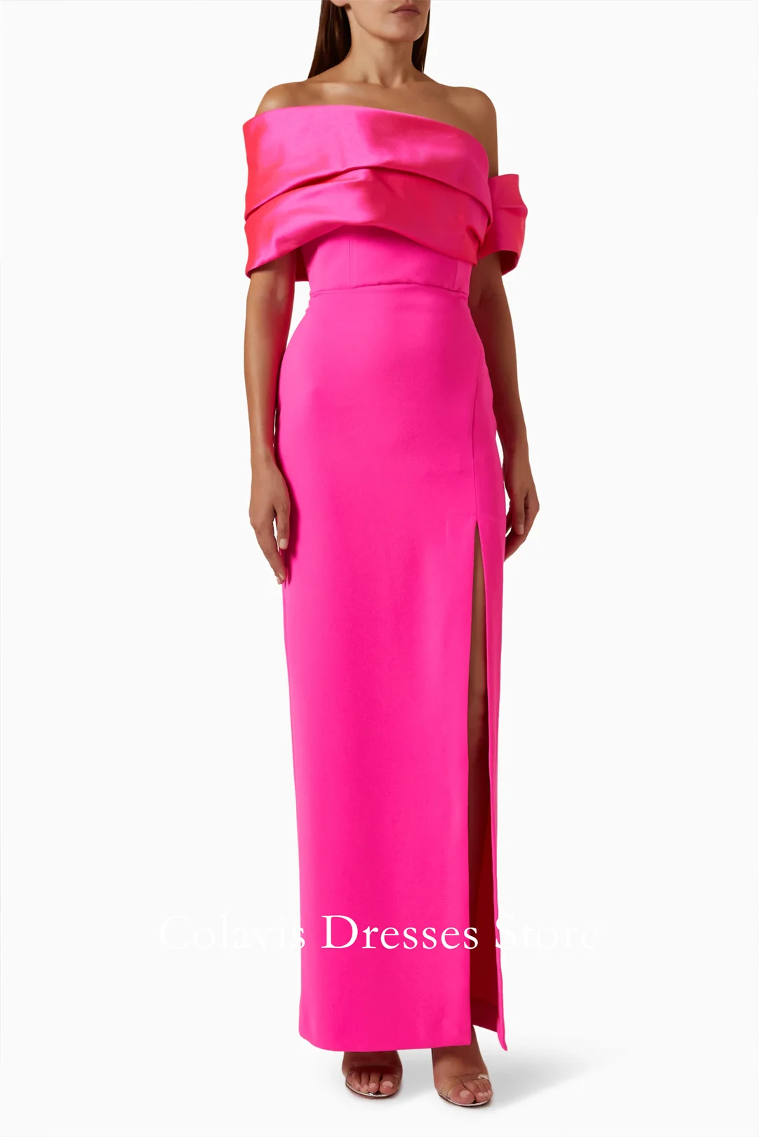

2025 Customized One-Shoulder Satin Short Sleeves Plus Size Prom Dresses Evening Dress Women Evening Gowns Formal Party Dress