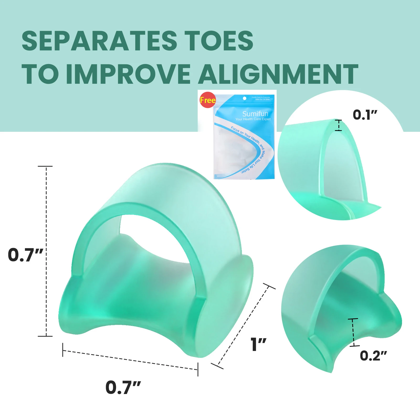 

2/4/6Pcs Green Silicone Toe Protector Pad Dactylitis Orthotic Device Pointed Separators Little Finger Toe Curl Overlap Foot Care