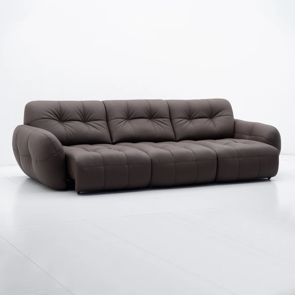 

#Modern Minimalist Cowhide Leather Art Sofa Fully Furnished Real Leather Set for Living Room Real Leather Combination
