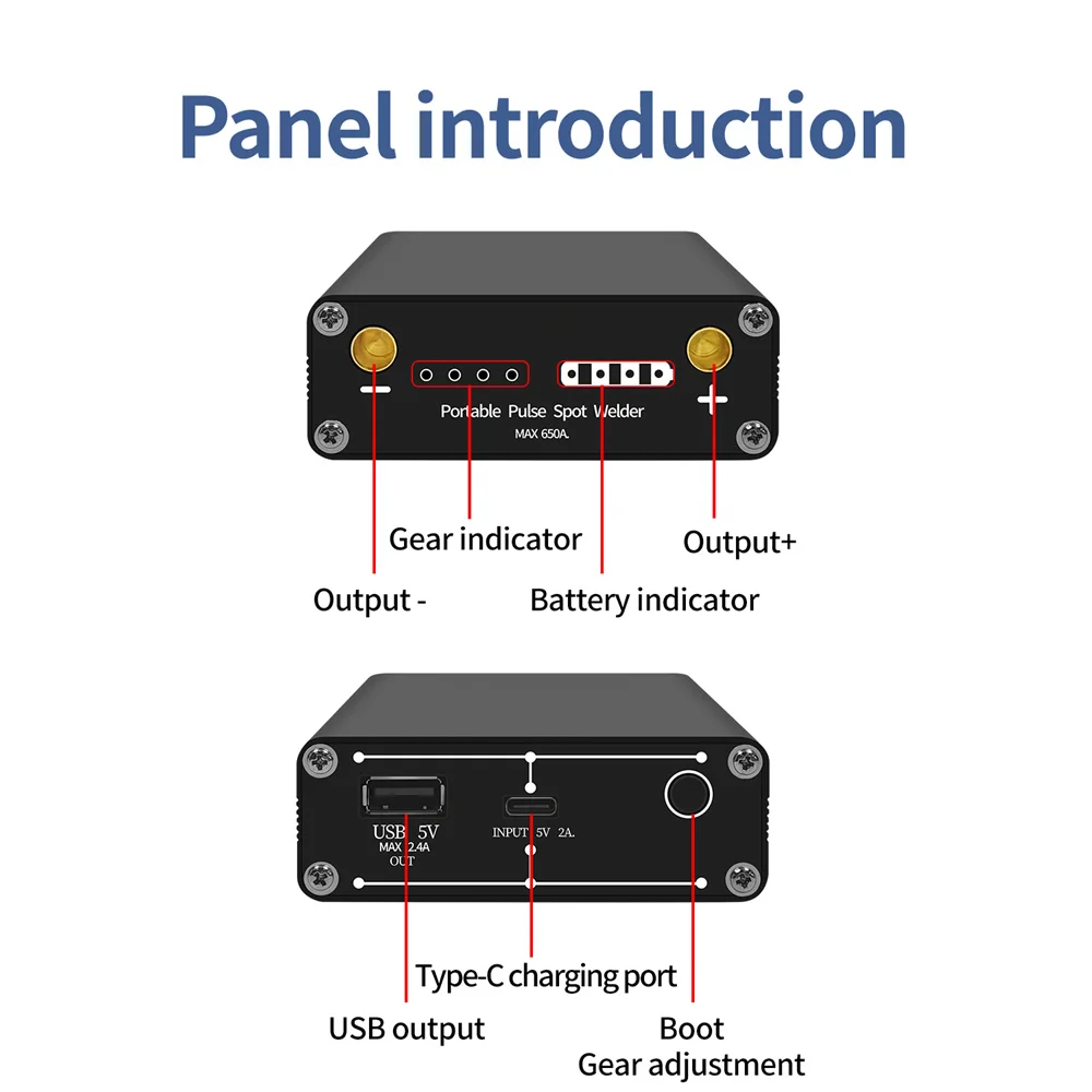 DIY Mini Spot Welder 9/20 Gears Spot Welding Machine Charge Lithium Battery with Spot Welding Pen Nickel Sheet with Type-c Cable