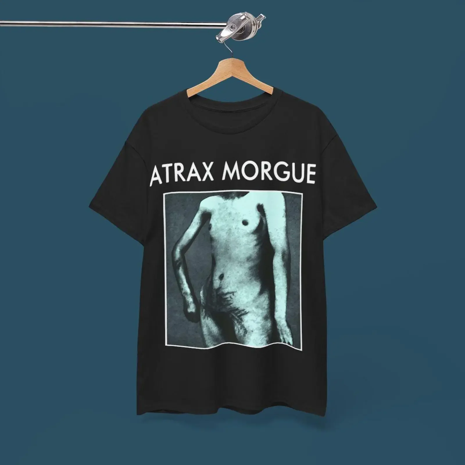 Atrax Morgue Band T Shirt Noise Avant Garde Experimental vintage Washed Top For Everyday Wear Slightly Casual graphic Stretched