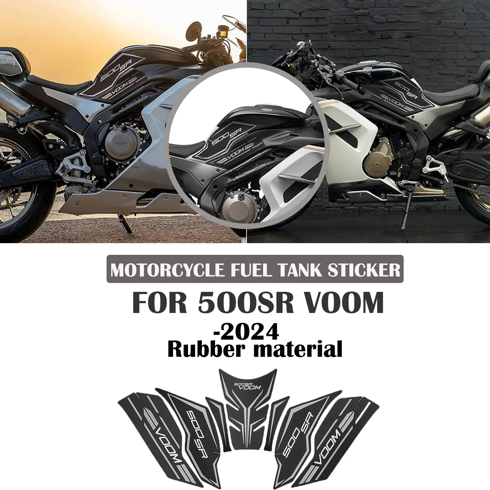 

For CFMOTO 500SR VOOM 2024 Motorcycle fuel tank pad fuel tank traction pad anti-slip side fuel tank sticker new accessories