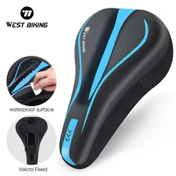 WEST BIKING Bicycle Saddle Cover Thicken Comfortable Silicone PU Leather Mountain Road Bike Cycling Shockproof Pad Cushion Cover