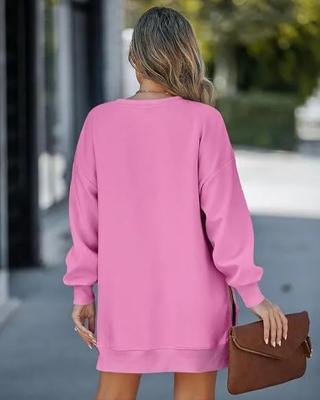 Style Pullover Hoodie Regular Fit Commute Style with Round Neck Asymmetrical No Hood Standard Length Single Women Sweatshirt