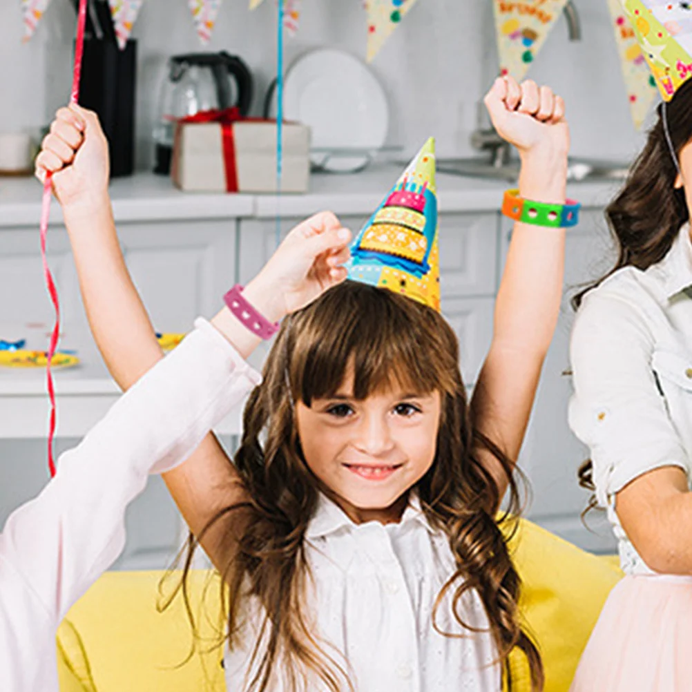 

8pcs Silicone Bracelets Adjustable Unisex Wristbands For Teens Party Concert Stretch Decorative Elastic Bands