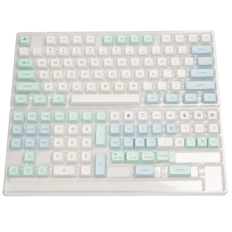 135/134 Keys PBT Keycaps XDA Profile DYE SUB Personalized Ice Crystal Mint Keycap For Cherry MX Switch Mechanical Keyboard