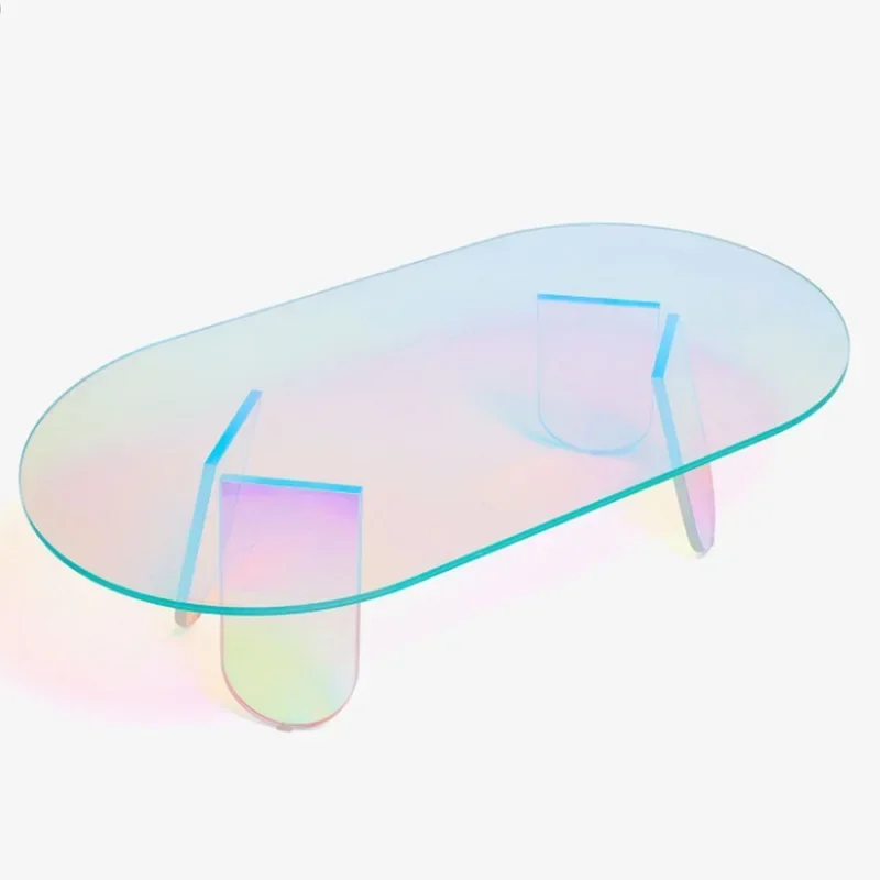 New Design Stylish Modern Luxury Nordic Sofa Side Coffee Table Colorful Rainbow Fancy Clear Acrylic