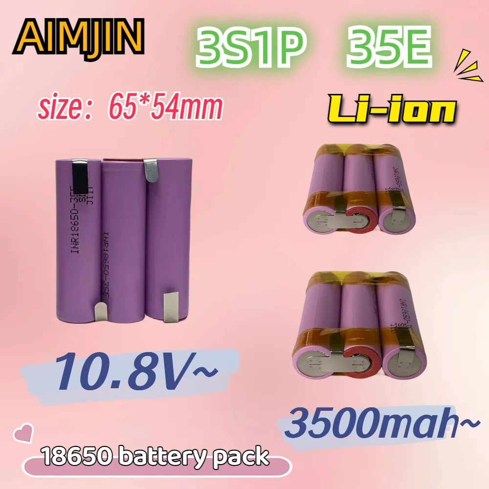 

2S1P 3S1P 4S1P 5S1P 6S1P 18650-35E Battery Pack Customization Battery Pack Welding 3500mAh 7.4V to 21.6V