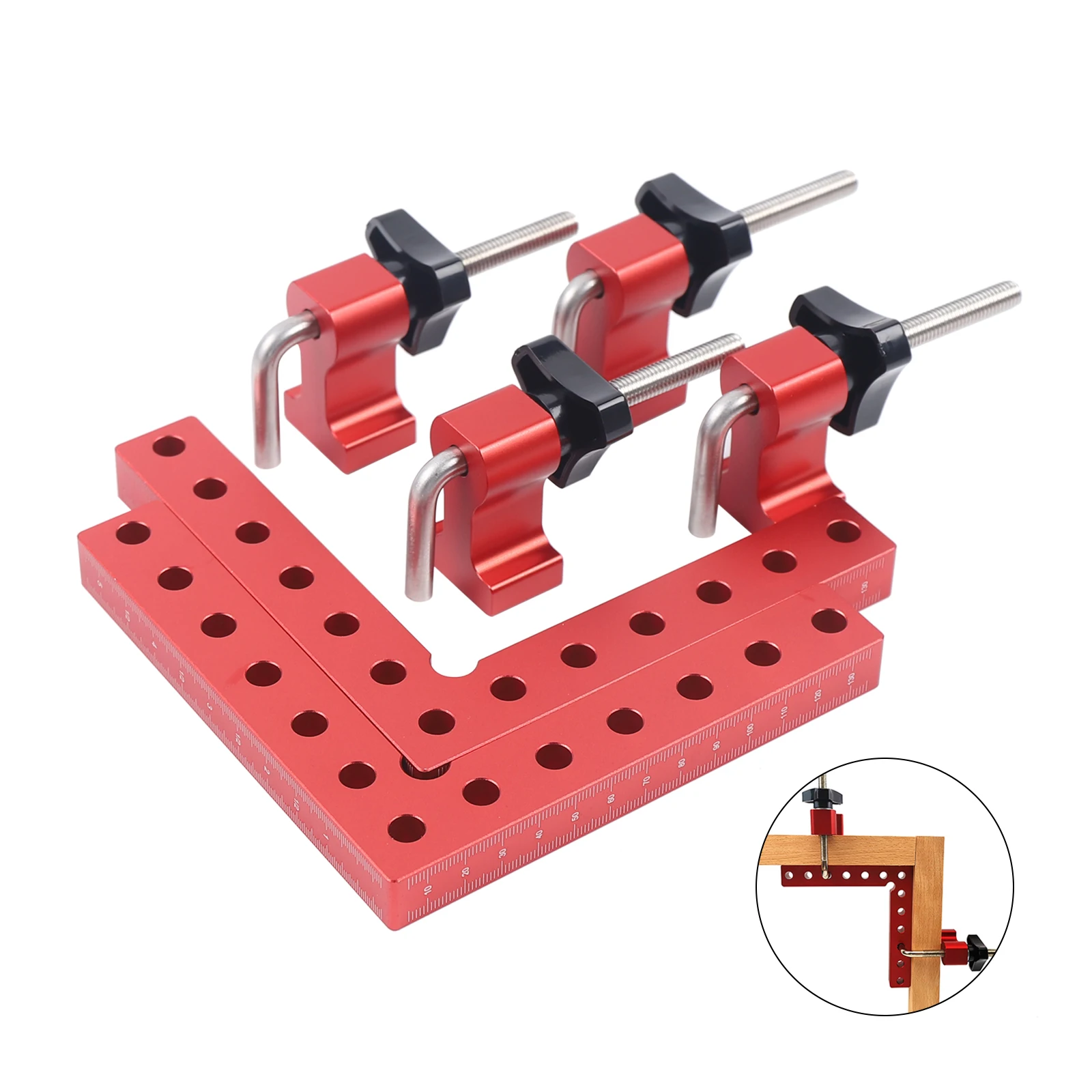 Aluminum Alloy Right Angle Clamps, 90 Degree Positioning Squares, Fixing Clamp 5.5 "x 5.5"(14x14cm), Woodworking Carpenter, 2Pcs