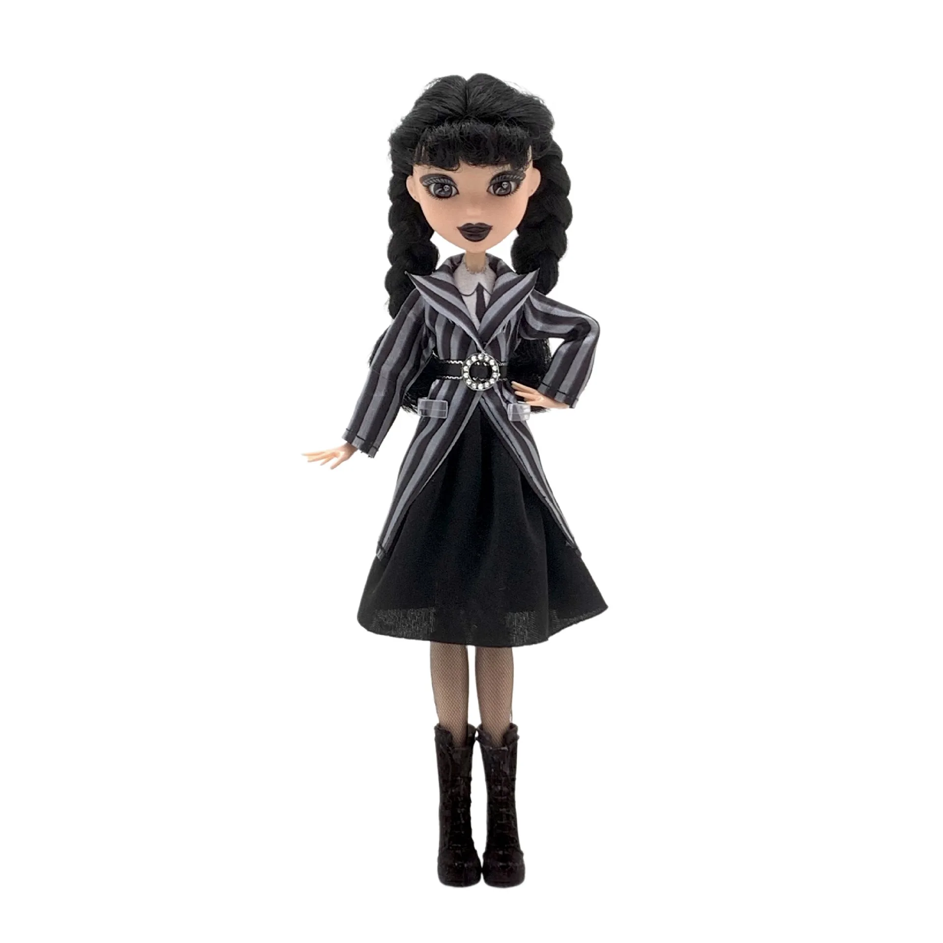 30CM Movie Adams Family Wednesday Adams Doll Black Dress Q-Version Action Doll Model Desktop Decoration Toy Doll Girl Gift