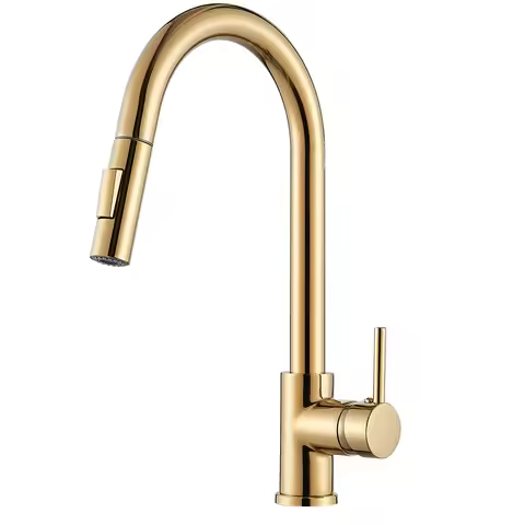Pull Out Kitchen Faucet 2-Ways Stream/Shower Sprayer Head Deck Mounted Hot and Cold Water Mixers Single Handle Taps