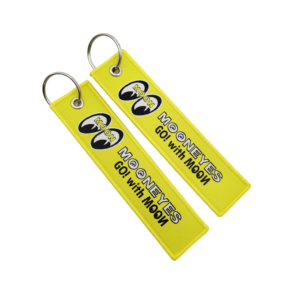 JDM Federclip Auto-Schlüsselanhänger Gelb MOONEYES Motorrad-Schlüsselring Persönlicher Modischer Stoff-Schlüsselanhänger JET-Tag Anhänger Zubehör – Detail 16