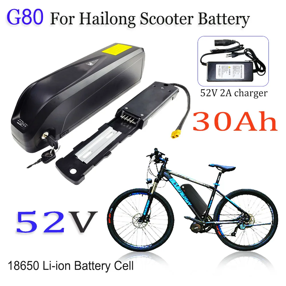 

For Hailong G80 52V 30A 18650 Battery Pack Electric Bicycle Batteries For 750W 500W 350W 1500W 1000W Motor