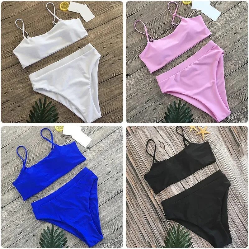 Solid Colour High Waist Split Sexy Bikini,Summer Beach Skirt,Women's Swimwear,Beach Thong,Two Piece,Sexy Backless Swimwear,bijin