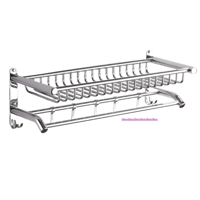 Towel rack 304 stainless steel 2-layer rack bathroom