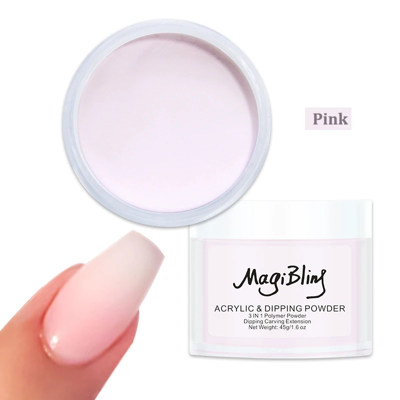 Polvo acrílico para extensión de uñas, suministros profesionales, decoración de manicura, 45g