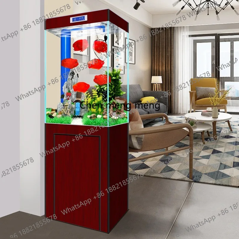 

Fish tank square ultra-white glass goldfish tank living room large, medium and small bottom filter aquarium free of water change