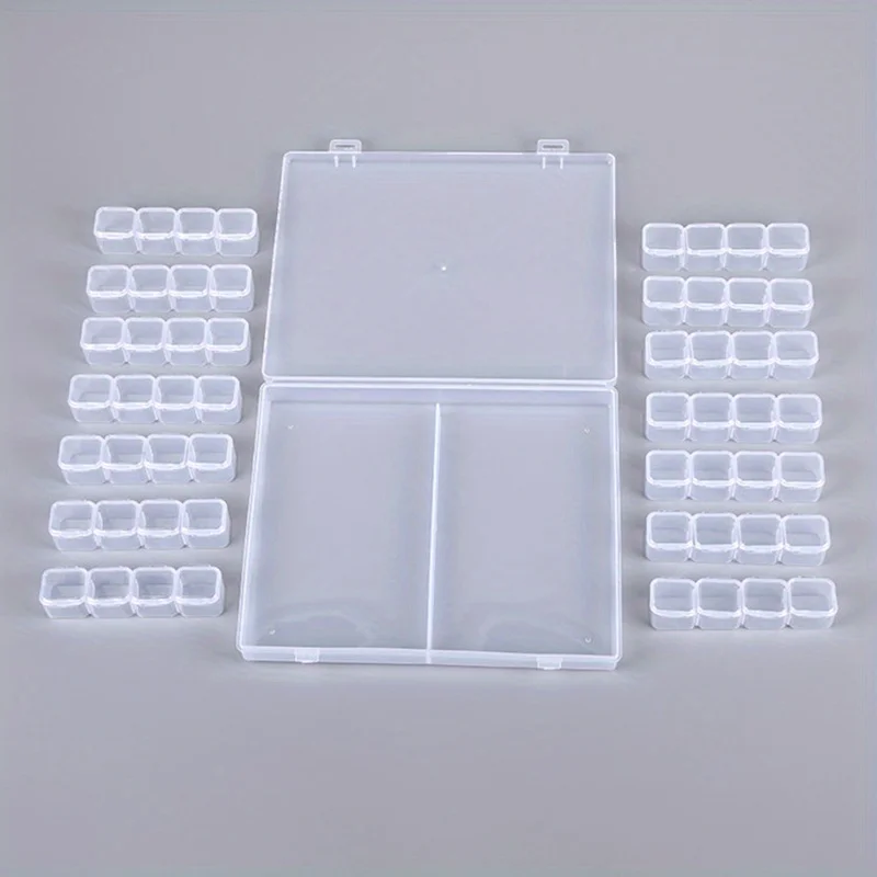 صندوق بلاستيكي شفاف المسمار مقصورة صندوق مجوهرات القرط عرض حاوية واضحة محطة المنظم صناديق تخزين الأدوات #4