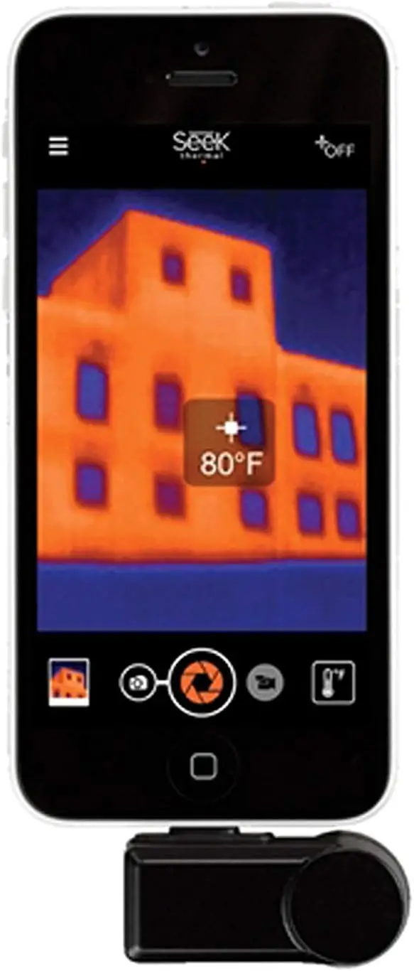 Infrared Thermal Imager All-Purpose Thermal Imaging Camera for IOS  Black 206 X 156 Thermal Sensor Does Not Require Batteries