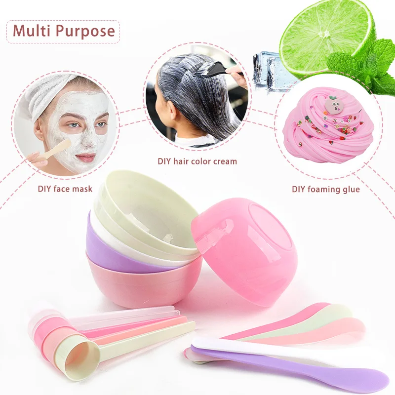 Plastic DIY Facemask Mixing Tool Kit Mask Mud Tools Essential Oil Bowl Scraper Measuring Spoon Skin Care Clean Durable Non-toxic