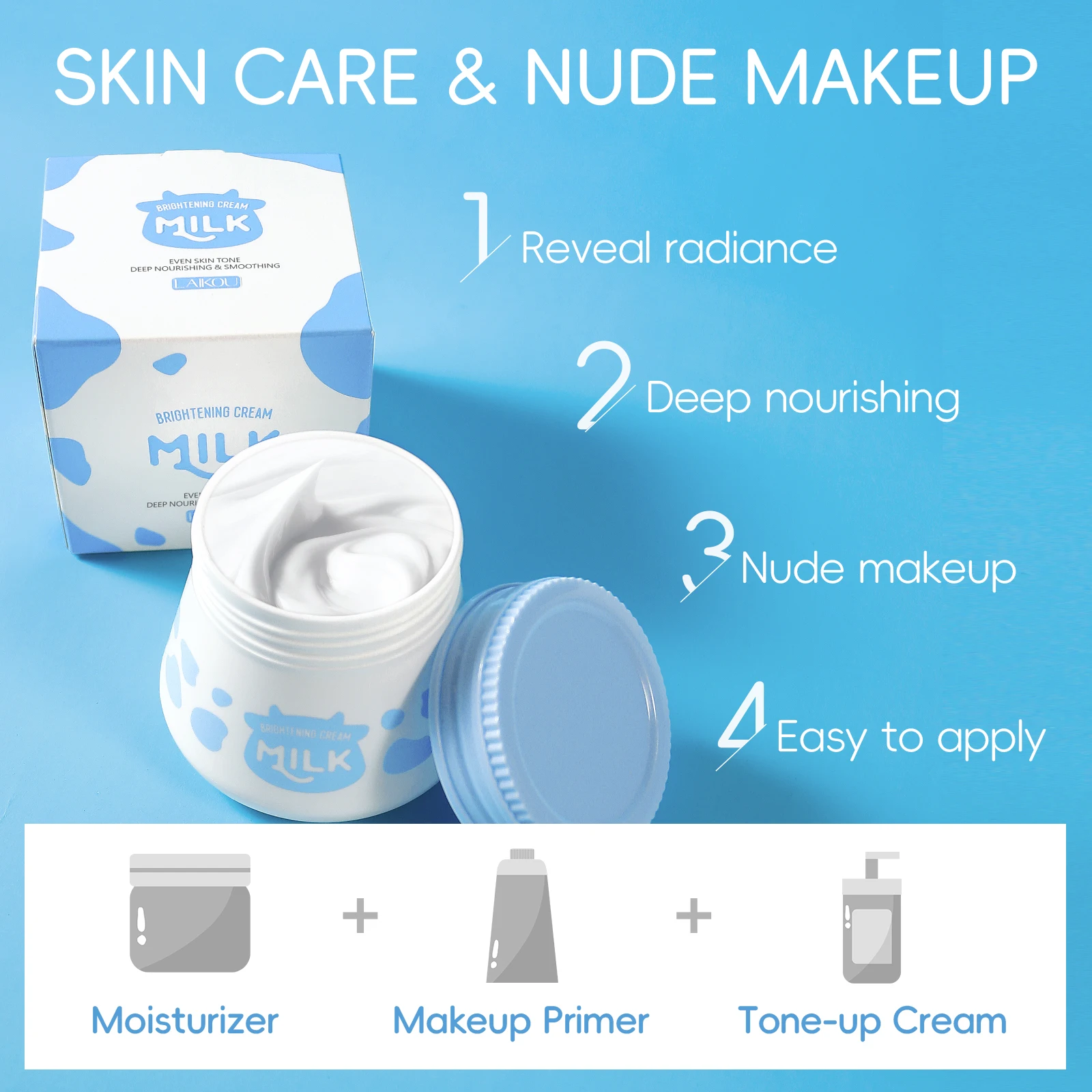 كريم تفتيح الحليب من LAIKOU - كريم توازن وتنعيم الوجه 55 جرام