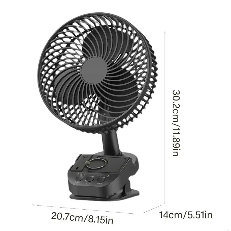 19 QE Head Fan USB Clip مروحة محمولة طاولة مروحة مروحة السرير مع 5 سرعات إعداد