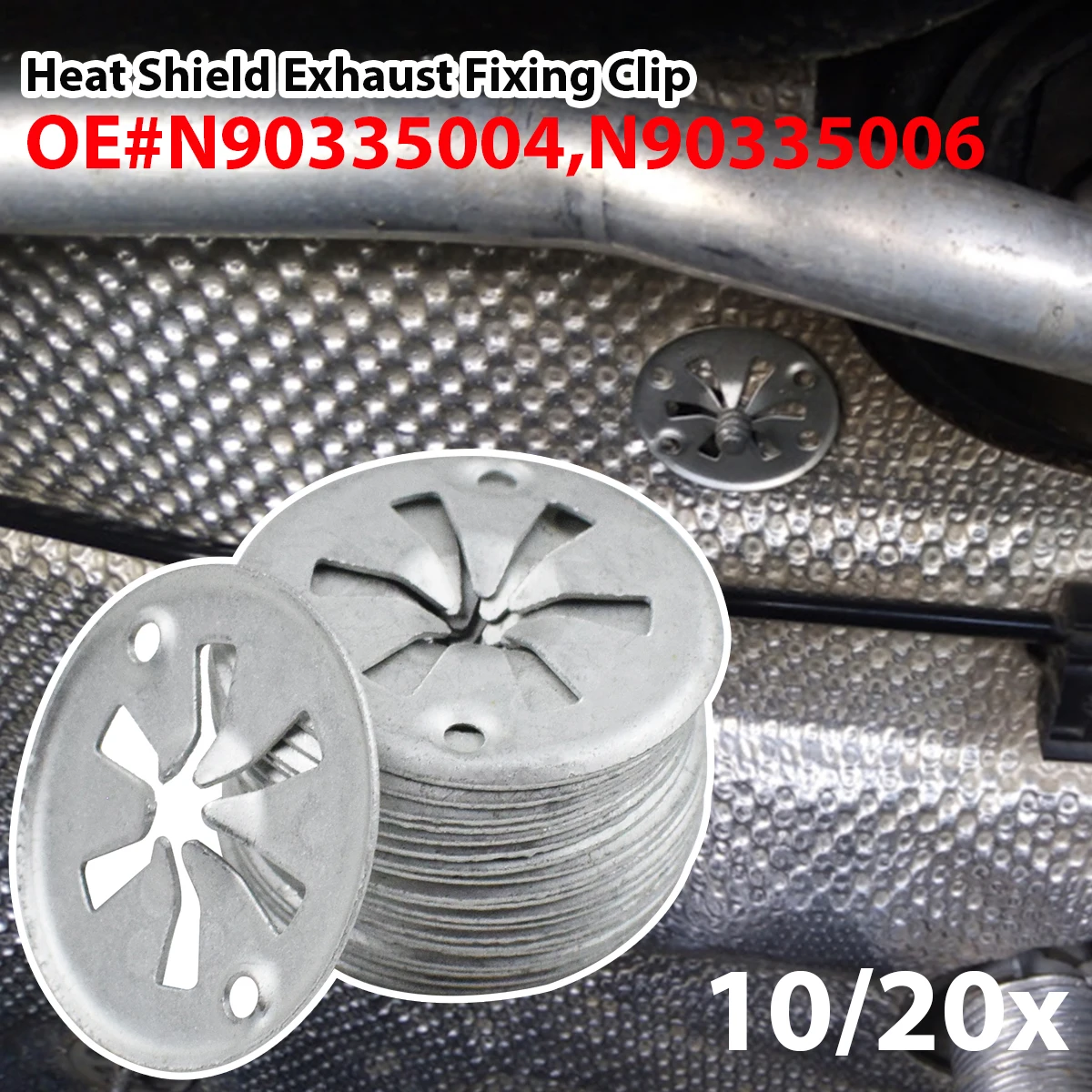 10/20PCS Metal Hood Bonnet Undertray Engine Insulation Cover Heat Shield Exhaust Fixing Clips Washer For VW Golf Audi Ford Skoda