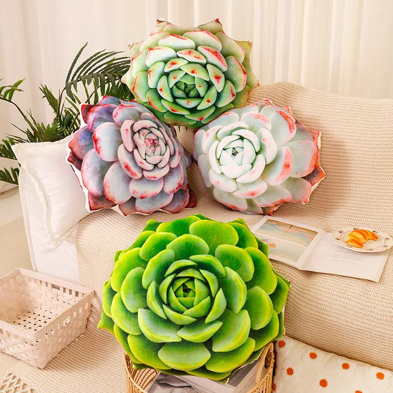 

50/75cm Huge Size 3D Printed Simulated Succulent Plant Cactus Plush Toy Stuffed Pillow Sofa Cushion Family Decor Kids Gift