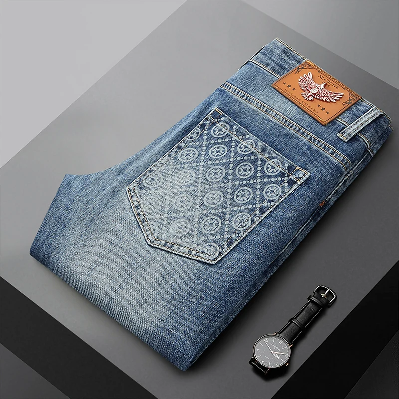 

Джинсы Slim Fit с низкой талией, оригинальная модель, тонкие, весенне-летние, повседневные, удобные, не деформируются, с застежкой на шнурок