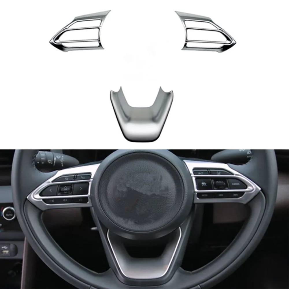 YAQUICKA For Toyota AQUA PRIUS C 2021 2022 Car Steering Wheel Decoration Trim Styling ABS Auto Moldings