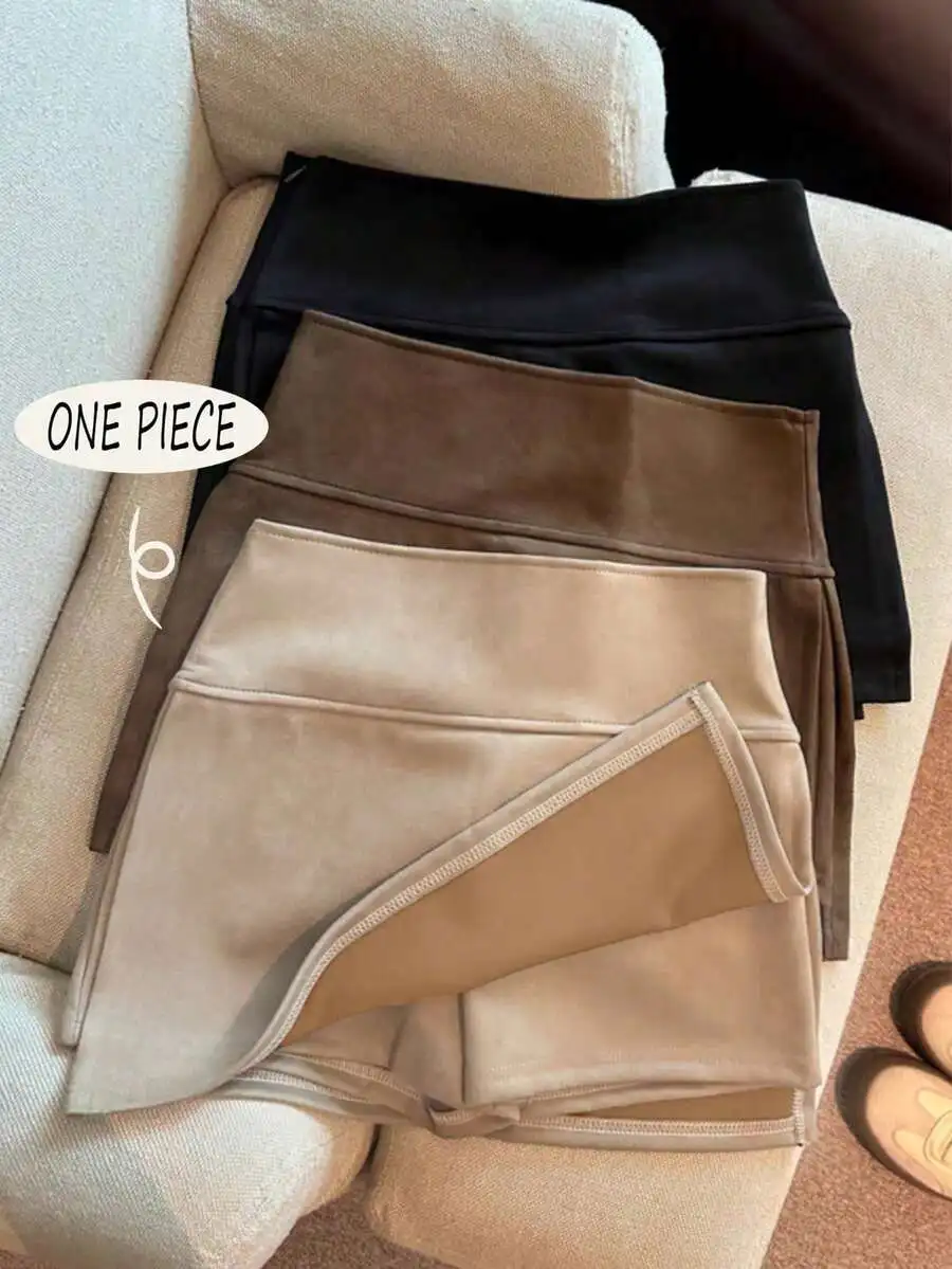 

Мини-юбка А-силуэта с высокой талией и разрезом из бархата, облегающая, для весны и осени