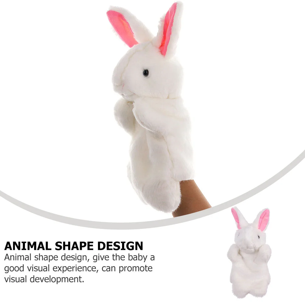 Burattini di peluche con bocca mobile Coniglio per bambini Coniglietto per bambini Giocattoli animali Figura bambino