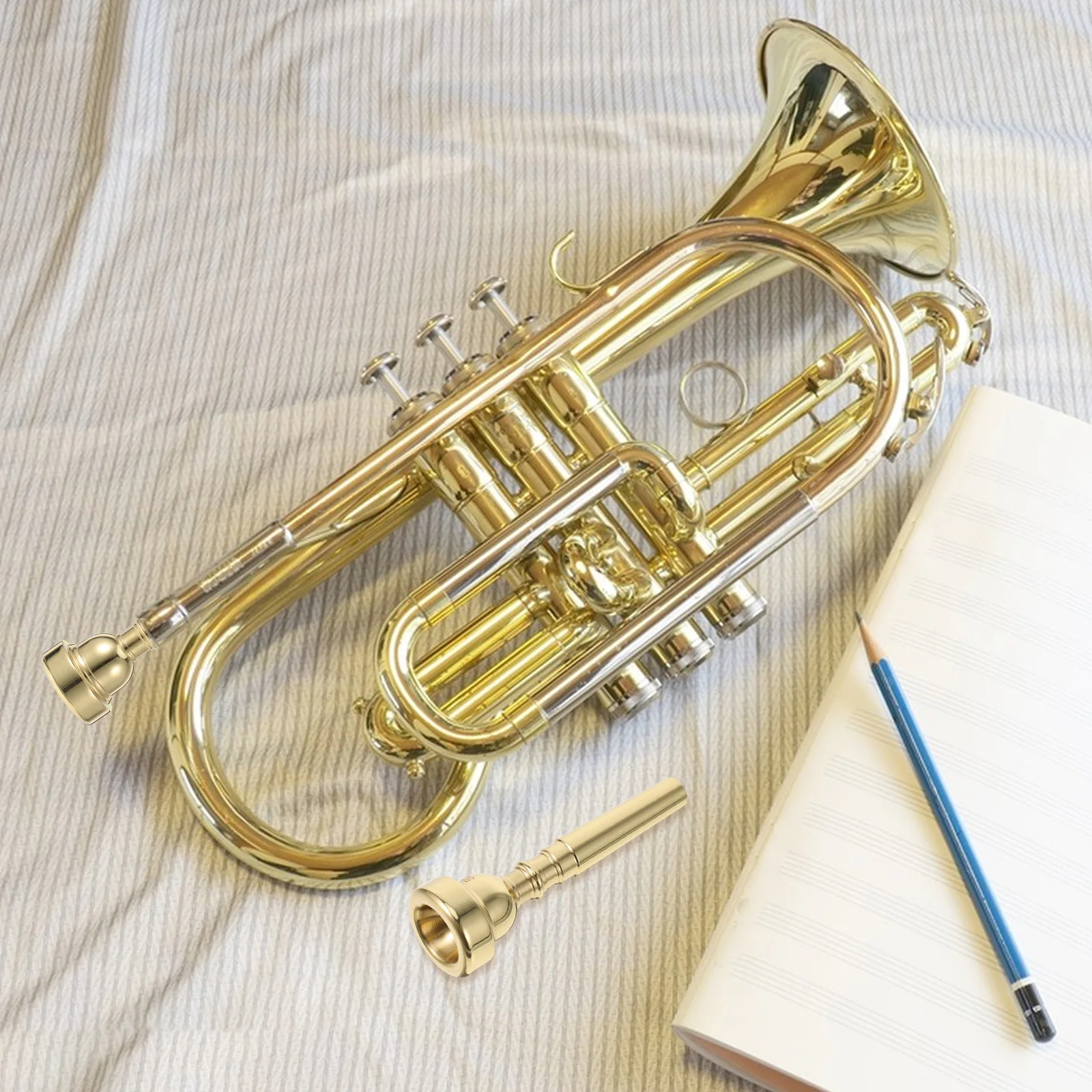 

2pcs Brass Trumpet Mouthpiece: Smooth Surface Universal Fit For Schools Bands Concerts Replacement Parts Instrument Accessories