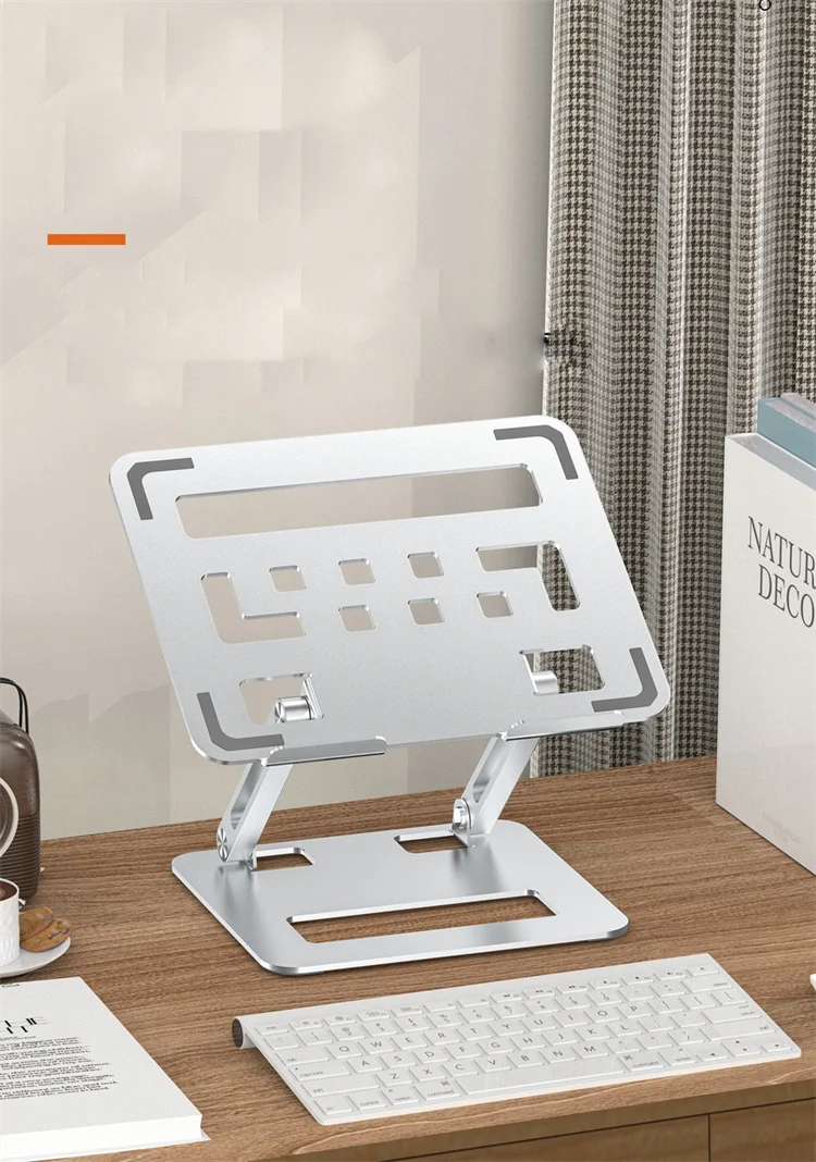 Aluminium Adjustable Foldable Laptop Stand Ergonomic Computer Riser For Office Desk