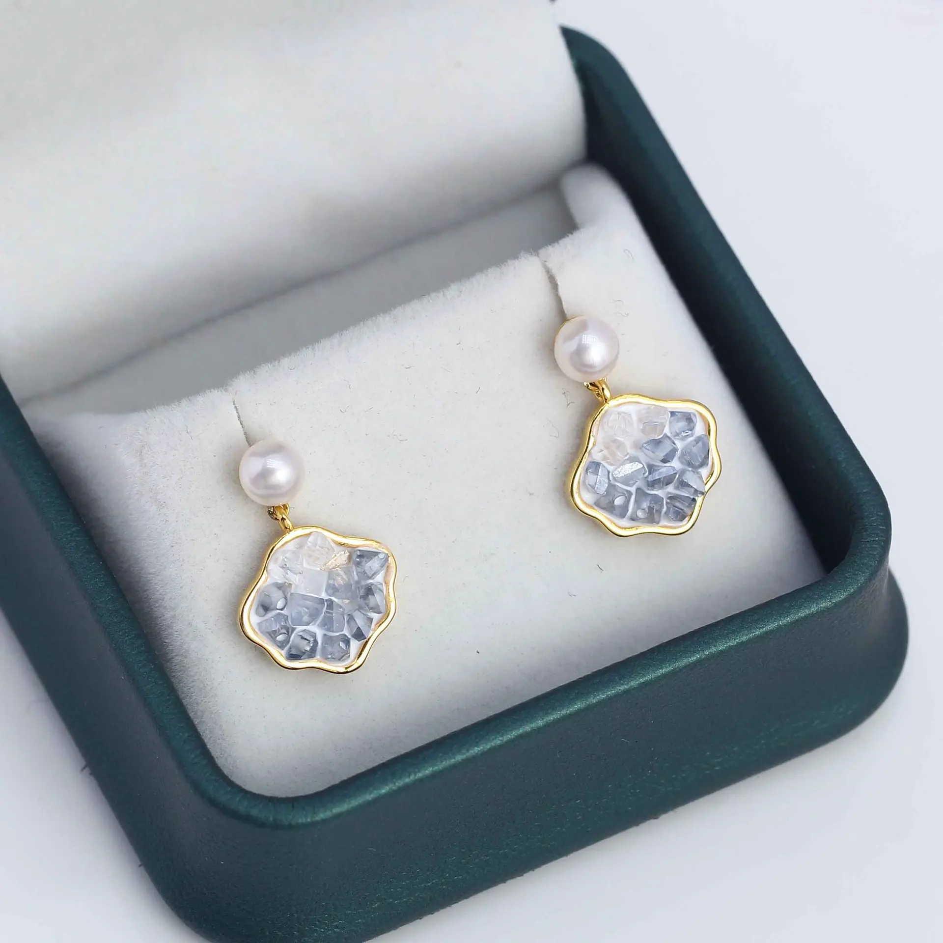 E128 Gold Plated Copper S925 Sterling Silver Needle Pearl Stud Earrings Findings Jewelry Making DIY Jewelry Accessories