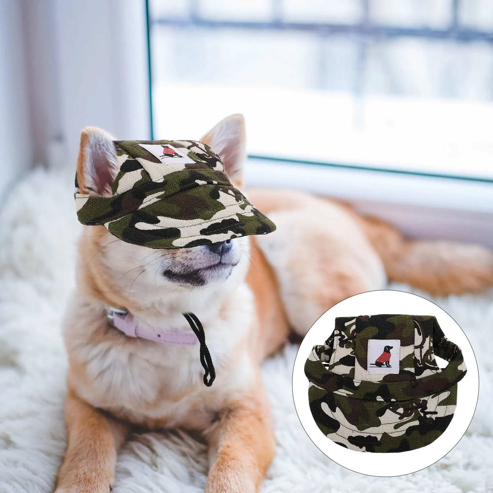 

Adjustable Dog Baseball Hat Breathable With Ear Holes Sun Protection For Small Medium Dogs Summer Outdoor Travel Pet Hat