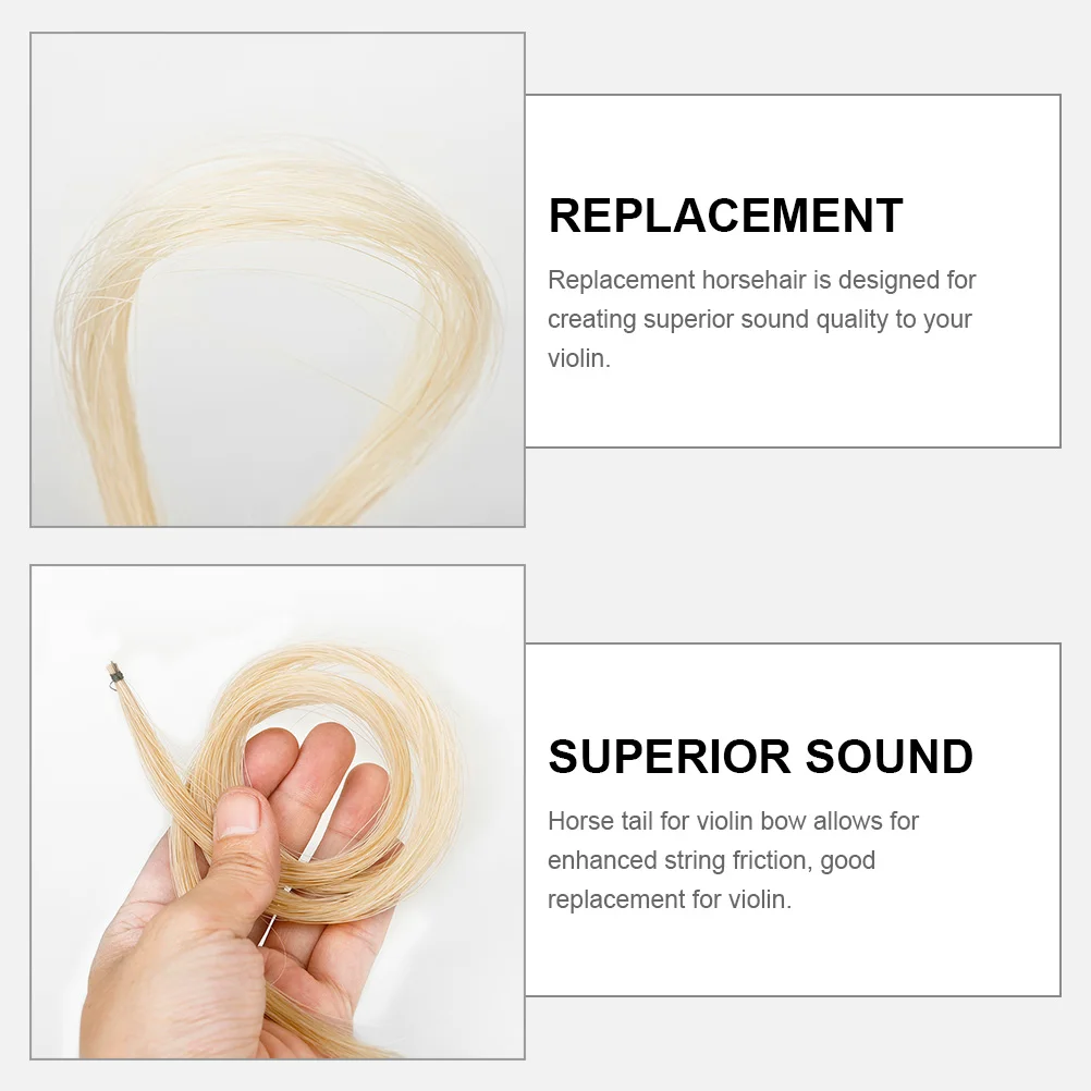

Horsemao Bow Violin Hair Solid Wood Accessories Kit Parts and Bows Horsetail