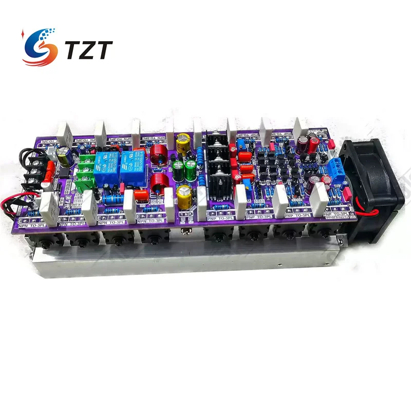 TZT DC1200S-7th DC±50V~±110V 600W+600W Power Amplifier Board Dual Channel 8 Pairs of C5200/A1943/NJW0281G/NJW0302G Power Tubes