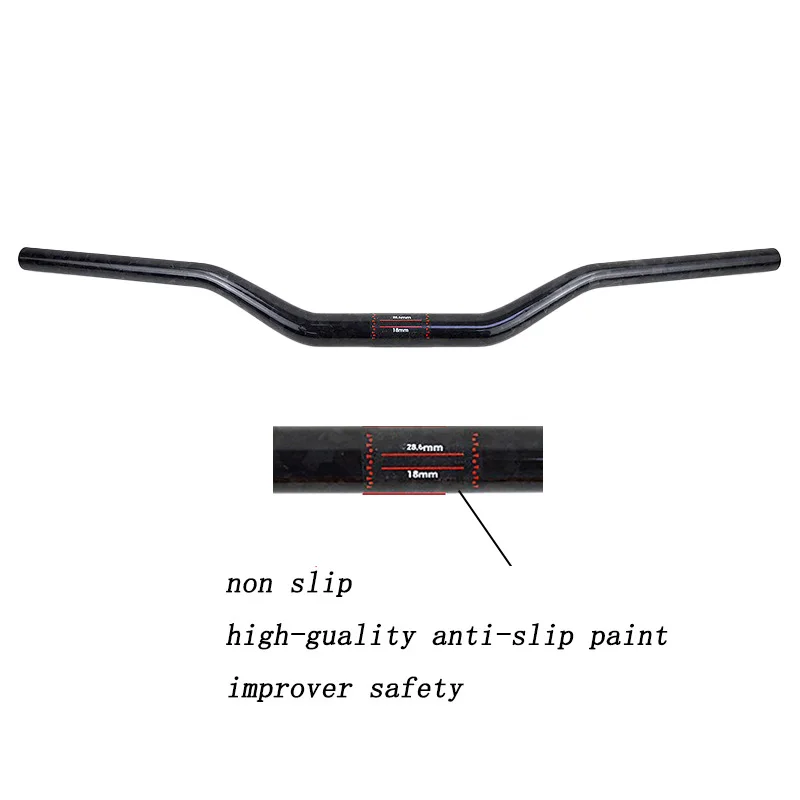 28,6 mm Carbon-Lenker für Motorräder und Elektrofahrräder, Marmor-Optik, Carbonfaser, 660/680/700 mm, Carbon-Zubehör – Detail 5