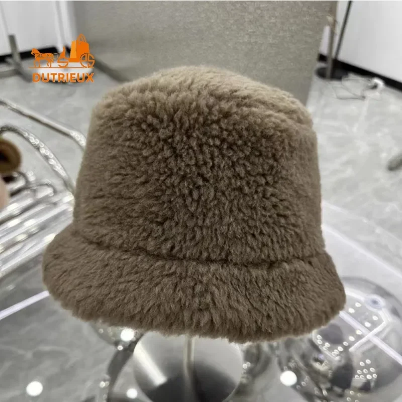 Top Quality New Teddy Alpaca Hat for Women, Winter Warm 100% Alpaca Women\'s Fisherman Hat, 2024 New Real Fur Teddy Hat for Women