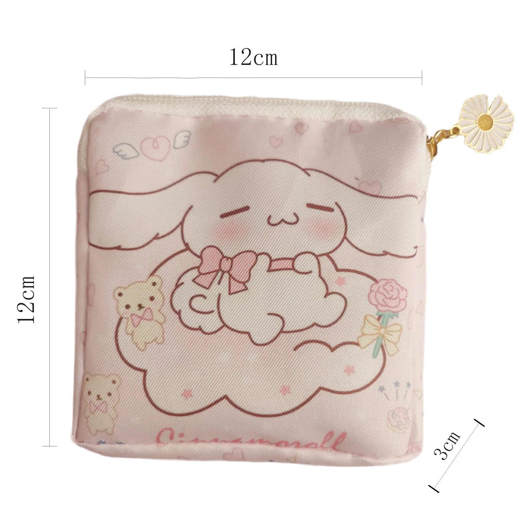 Bolsa de almacenamiento de tampones multifunción Sanrio para chica, kit de bolsa cuadrada pequeña de maquillaje portátil para estudiantes, cómic kawaii Hello Kitty