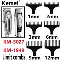 Kemei 0mm Hair Trimmer Limit Comb Universal Black Guards Hairdresser Hair Cutting Guide for KM-5027 KM-1949 1 2 3 6 9 12mm