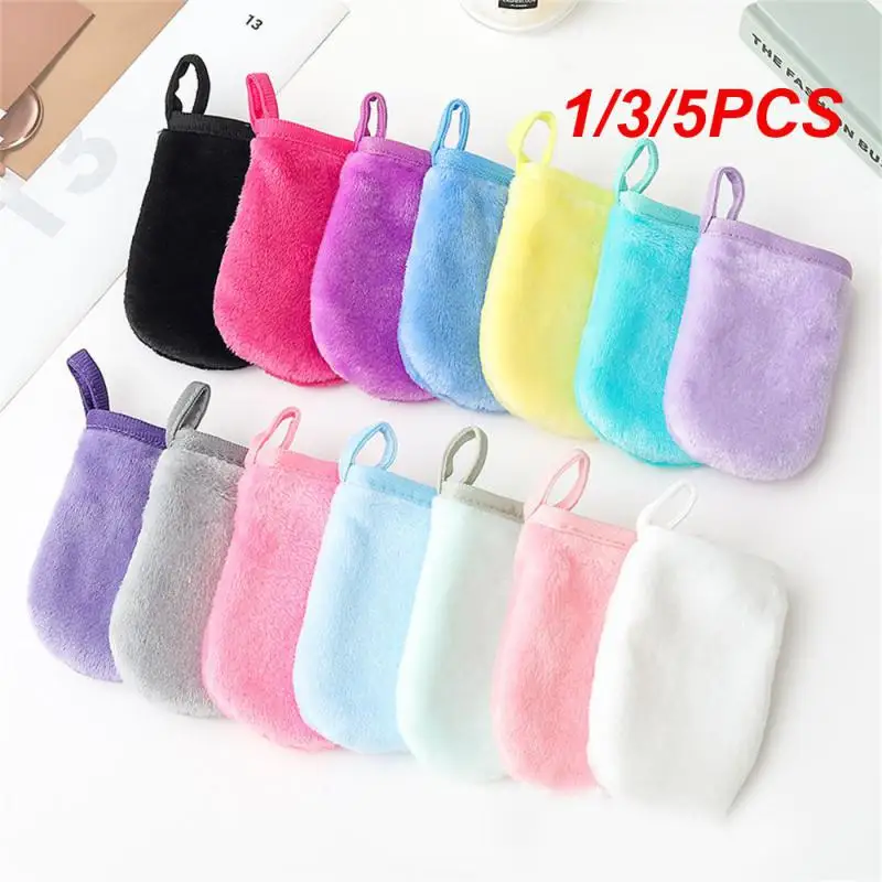 1/3/5PCS Pieces Professional Microfiber Face Cleansing Gloves Reusable Facial Cloth Pads Makeup Remover Glove Mitts Tool Unisex