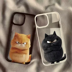Funny Cool Cat Clear Phone Case For iPhone 16 17 Pro Cases iPhone 15 14 13 12 11 Pro Max MINI 17 Air Shockproof Cover