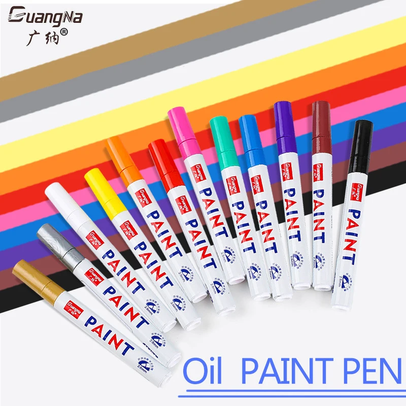 1Pcs Set White Paint Pens Markers Never Fade Quick Dry and Permanent, Oil-Based Waterproof for Rocks Painting Fabric Plastic