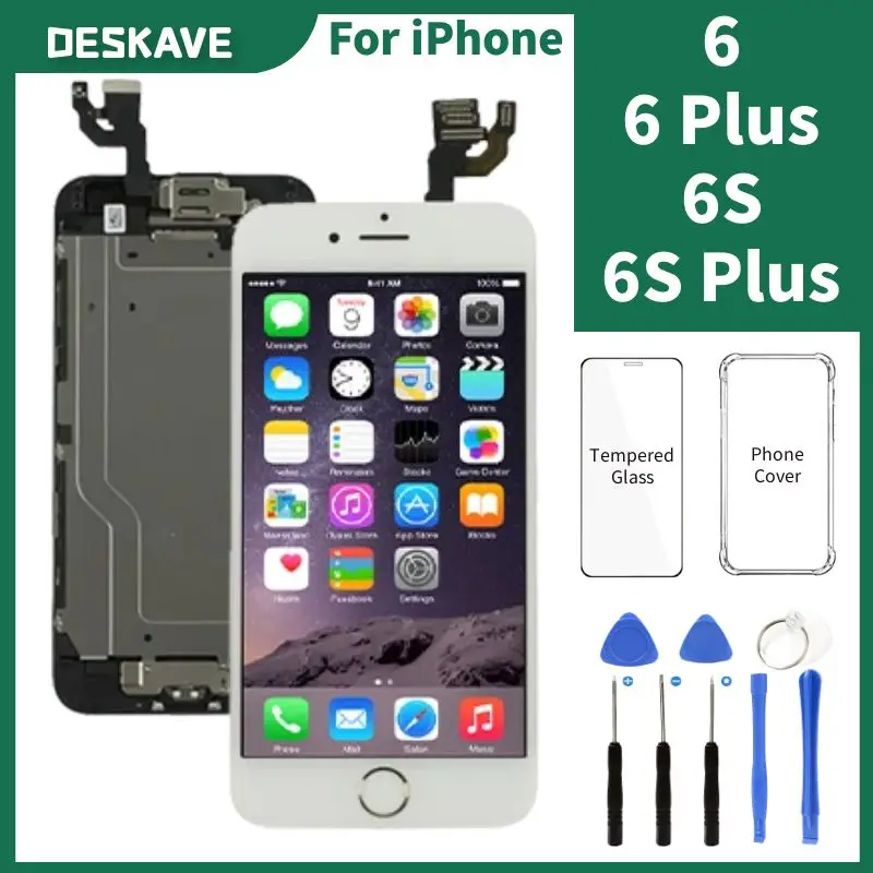 AAA Full Set LCD Assembly For iPhone 6 6S Plus Display with Home Button Front Camera Earpiece Speaker Digitzer Touch Screen